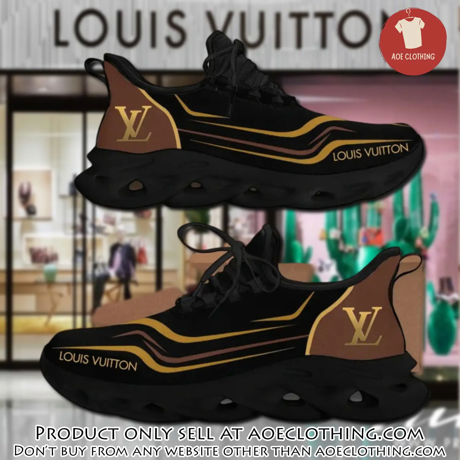 Louis vuitton yellow logo black premium max soul shoes luxury brand gifts for men women aoe1505281